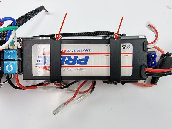 Install the LiPo battery onto the support plate and secure it using the 3D Printed straps.