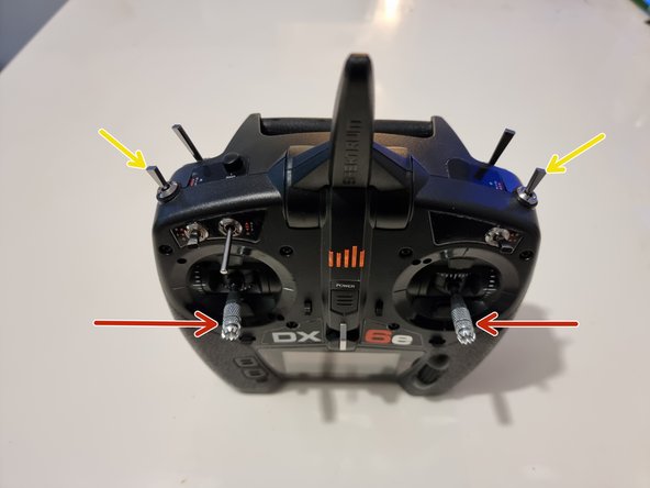 The yaw, pitch and thrust are all controlled using the 2 joysticks.