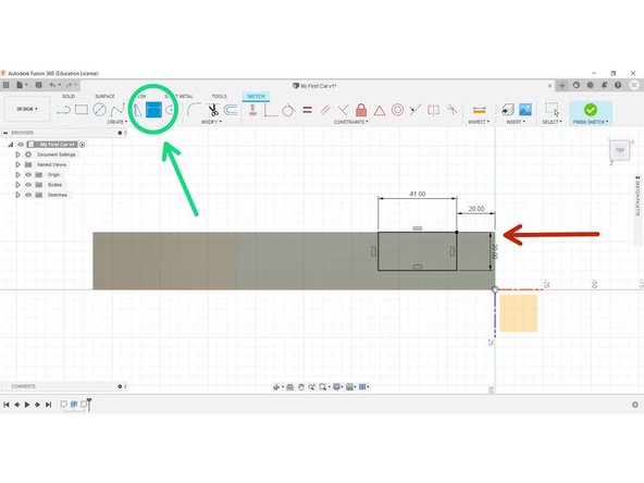 Select Sketch Dimension in the top ribbon.