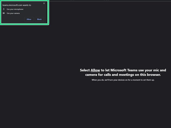 If you are joining via browser, first enable both microphone and camera.
