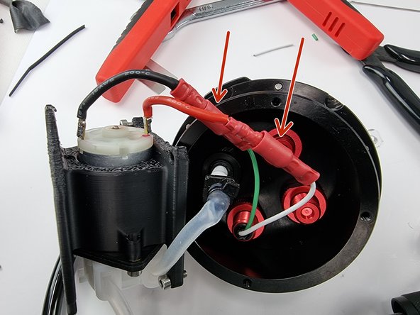 Connect the red and white wires together and the black and green wires together.