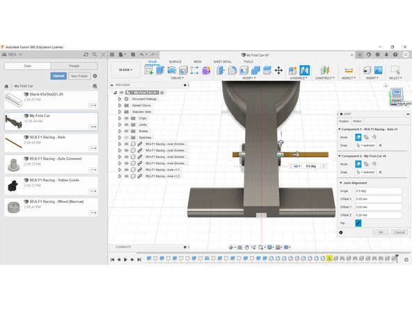 Note how the Axle is not centred within the car body.