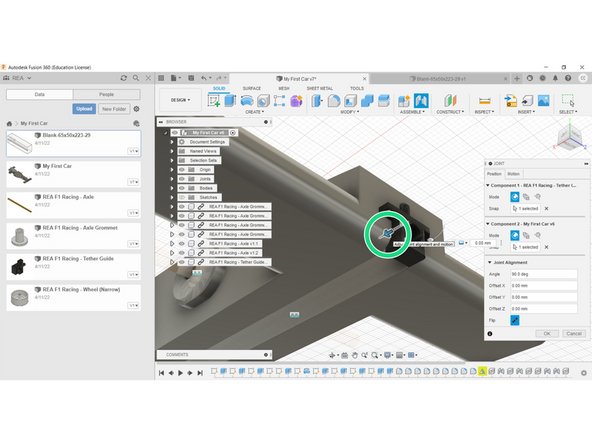 Adjust the position of the Tether Guide using the X-Axis Offset.