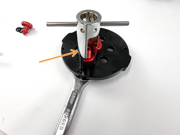 Using a spanner and penetrator wrench tighten the nut onto the penetrator blank