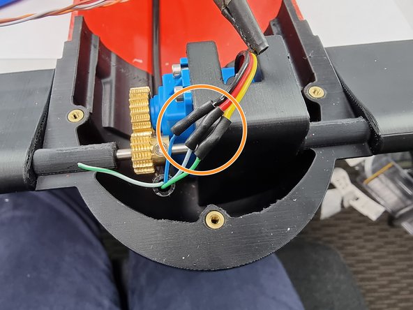 Blue wire to Black wire. Blue/White wire to Red Wire and Green Wire to Yellow Wire