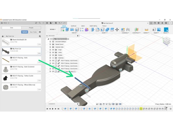 Insert the Axle file into the assembly.