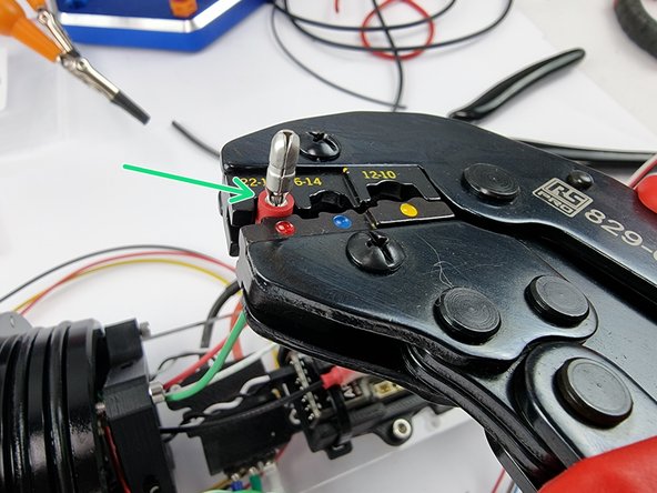 Once happy with the fitment of the connector crimp it onto the wire.