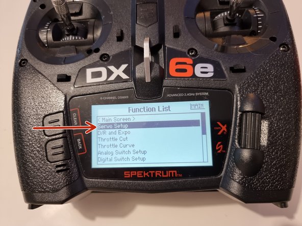 Scroll down and select Servo Setup.