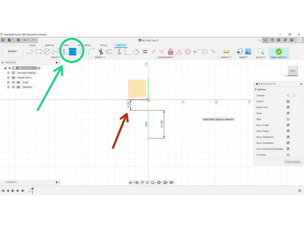 You must ensure to leave an 8mm gap from your line to the origin.
