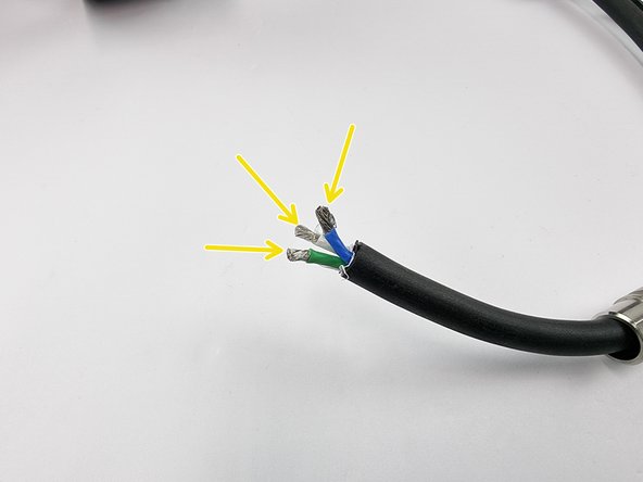 Strip the insulation from the end of the 3 wires