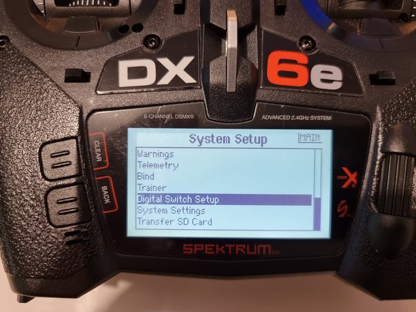 In the system setup menu find the digital switch setup and select it.