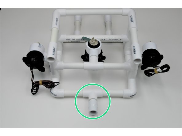 Mount the Tether Input into the rear Tee Joint of the ROV.