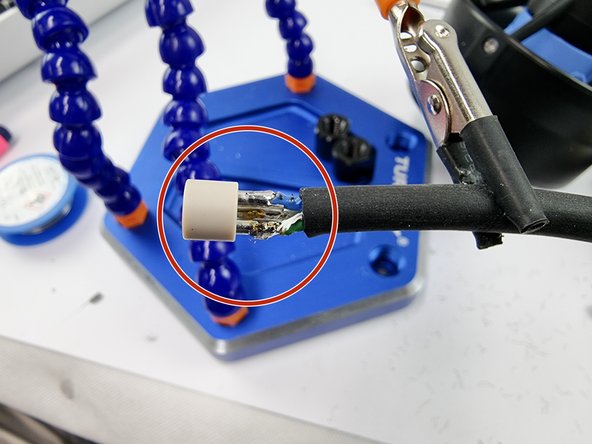 Insert the wires into the sockets on the Connector Insert and solder them in place.