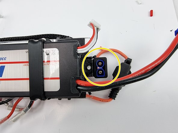 You may now plug in the battery to the EC3 connector. Ensure that you have the power switch wound out a bit so that it doesn't power on when you plug the battery in.