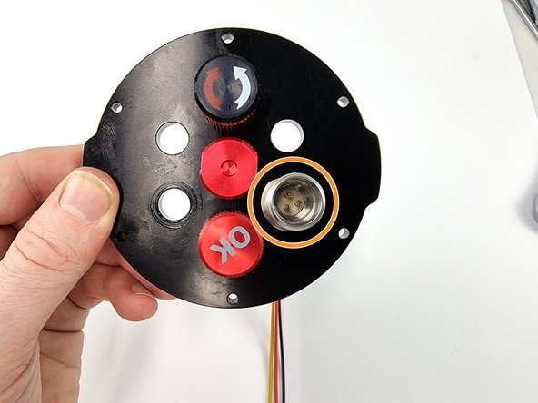 Install the 3 pin bulkhead connector in the bottom right hole of the end cap