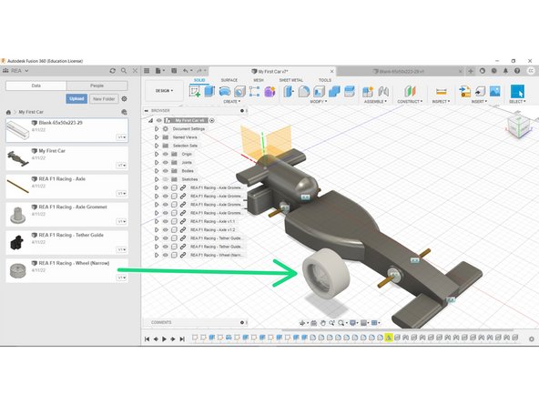 Insert a Wheel into the assembly.