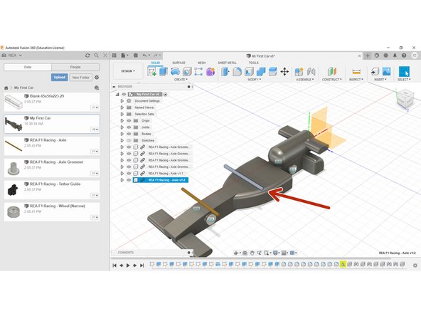 Note: You may need to rotate the component to match the orientation of the car body.