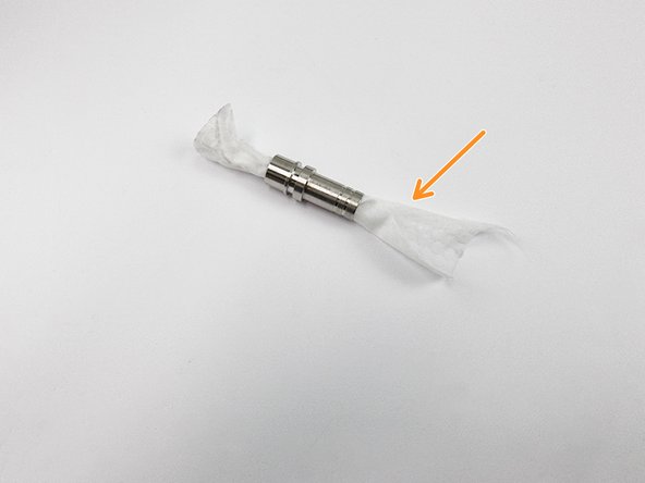 Now wipe the inside of the connector shell clean with the surface preparation wipes or acetone if you don't have the wipes.