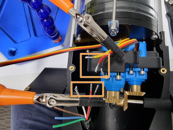 We will be soldering the black wires together, the red wires together and the yellow wire to the white wire.