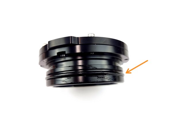 Install the first o-ring onto the first groove.