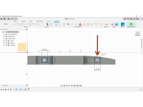 Place an identical Centre Rectangle over the front axle hole.