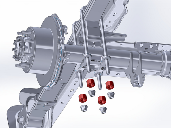 Torque the center pin nut to 35 FT. LB.