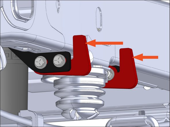 Make sure the hooks are pushed up against the frame and snug the hardware.