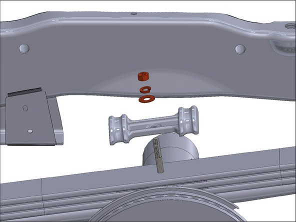 Remove the factory center pin from the leaf pack by driving it out from the top with a punch.