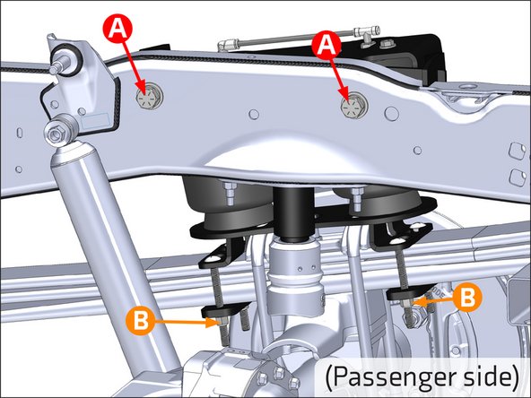 B: Torque the 3/8" hardware to 20 FT. LB.