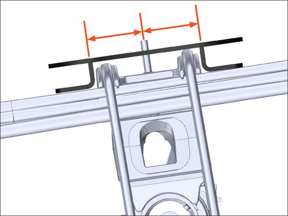 Secure the carriage bolt and hex bolt with the provided 1/2" washer and nuts.