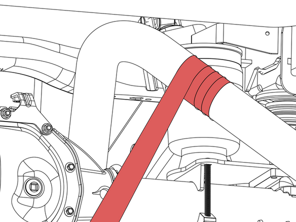 Begin 12 inches behind the air spring and wrap toward the front of the vehicle.