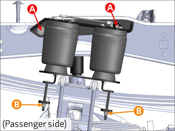 B: Torque the 3/8" hardware to 20 FT. LB.