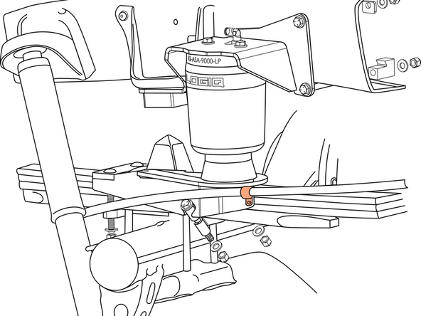 Ensure that the E-brake cable has adequate clearance and is not making contact with any components.