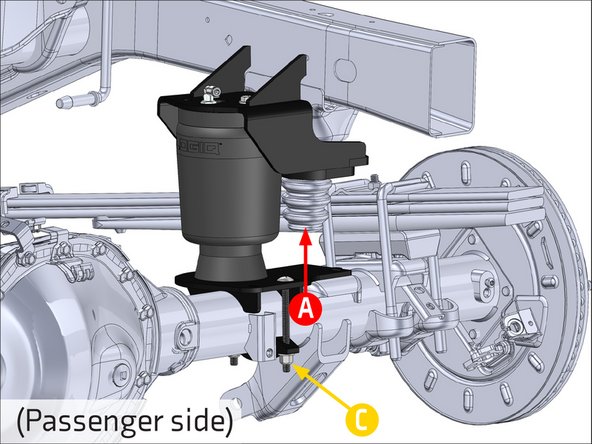 C: Ensure the lower bracket hasn't shifted and torque the 3/8" hardware to 20 FT. LB.