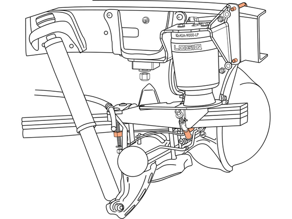 Driver assembly will be fastened with the U-bolt and lower bracket clamps in the orientation shown.