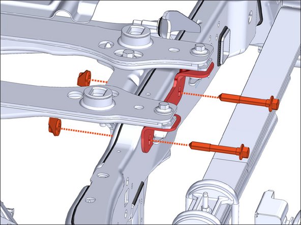 First remove the 5th wheel frame mounting hardware.