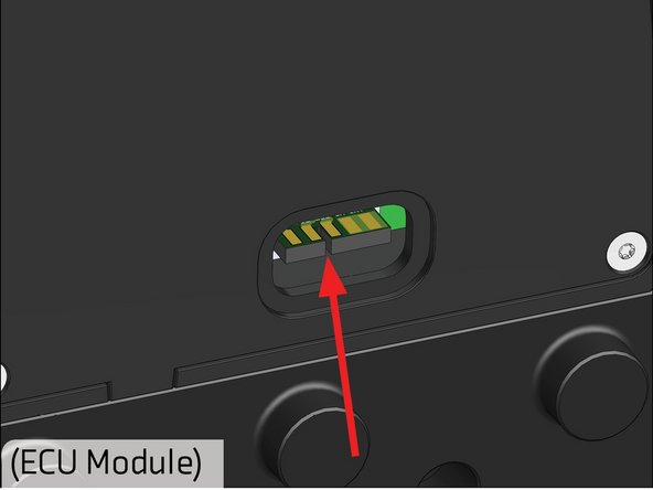 As you press on the new ECU module, ensure the connector notches line up.