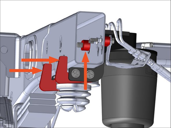 Check fitment of the quarter turn nut by looking through the other side of the frame hole. The quarter turn nut should be horizontal and seated. Hooks should be tight against the frame rail.