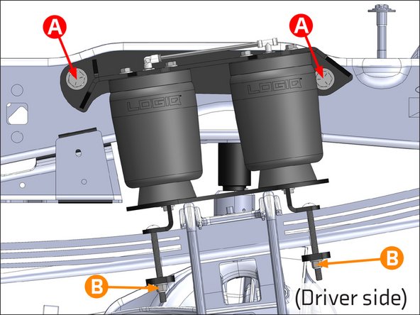 A: Torque the 5/8" hardware to 150 FT. LB.
