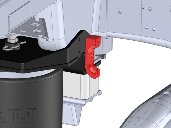 Install the E-brake relocation bracket on the driver side upper bracket using the supplied 1/4&quot; hardware.
