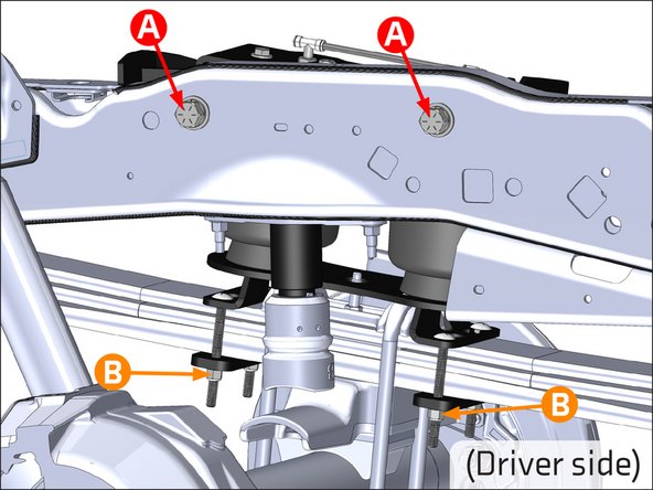 A: Torque the 5/8" hardware to 150 FT. LB.