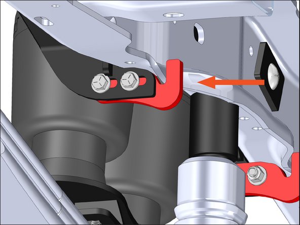 Verify that the hooks are pushed up against the frame rail and there is engagement with the frame.