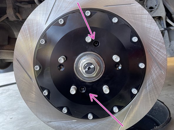 The rotor needs to be fitted so that the two screw holes are aligned