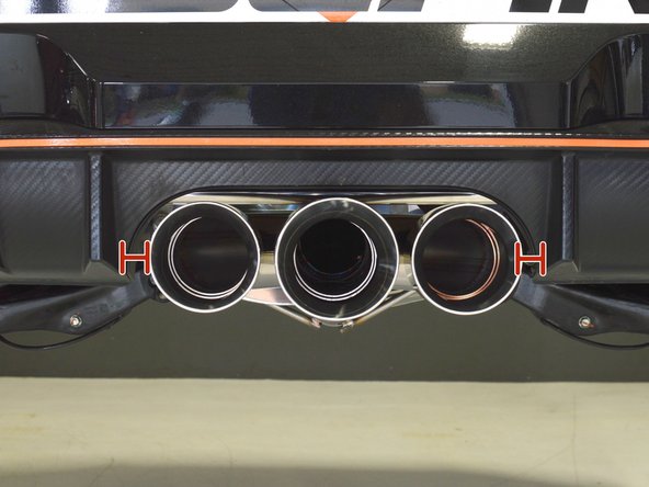 If added clearance is needed, the mid-sections are free to rotate and the muffler section can be shifted on its four hangers