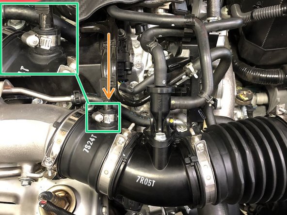 Replace the clamp with the provided 14-27mm hose clamp