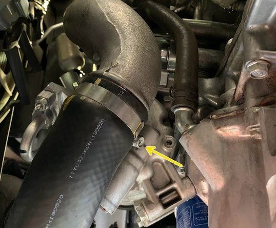 Undo the worm gear clamp with 10mm socket or screwdriver