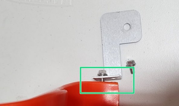 Attach provided right bracket to Snorkel as shown using provided M6 hardware. Let bracket wiggle a bit