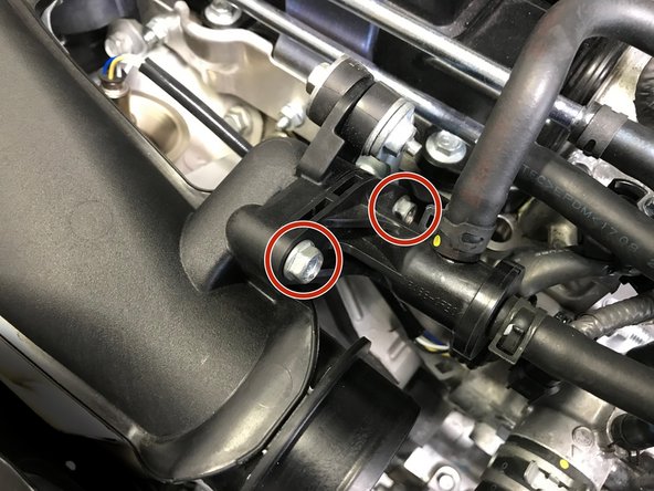 Use a 10mm socket &amp; torque wrench to install the two (2) 10mm bolts.  Torque to 8-10 ft-lbs