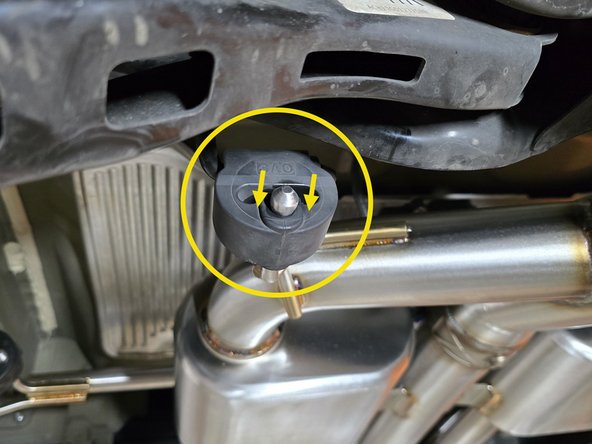 Install hangers onto  both chassis studs as shown