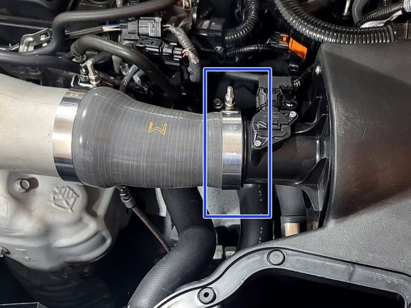 Push PRL intake into silicone. Silicone May appear short as shown